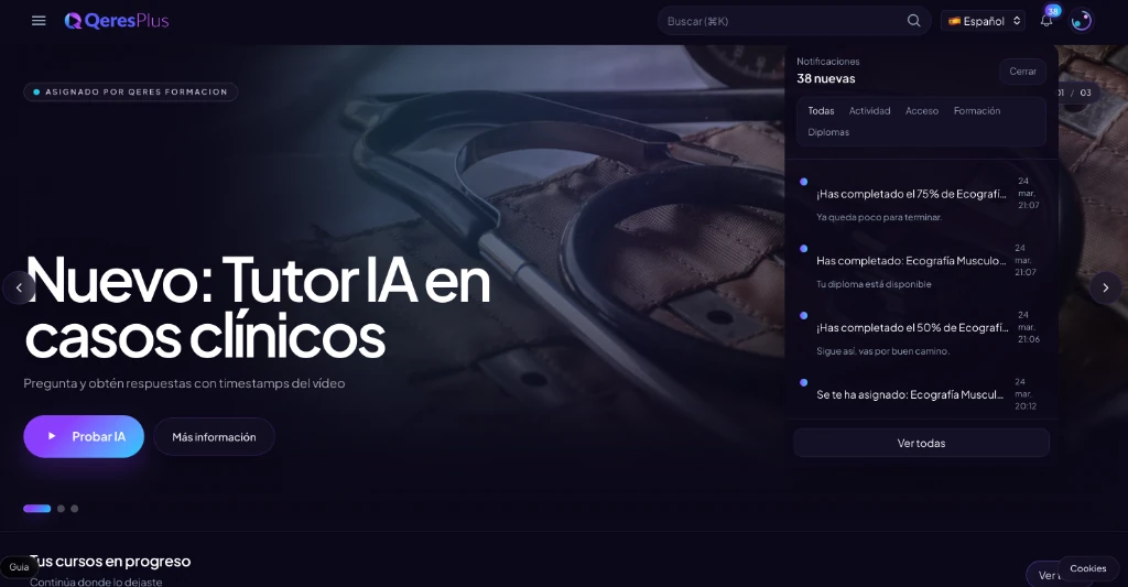 Tutor IA clinico de Qeres respondiendo preguntas de fisioterapia