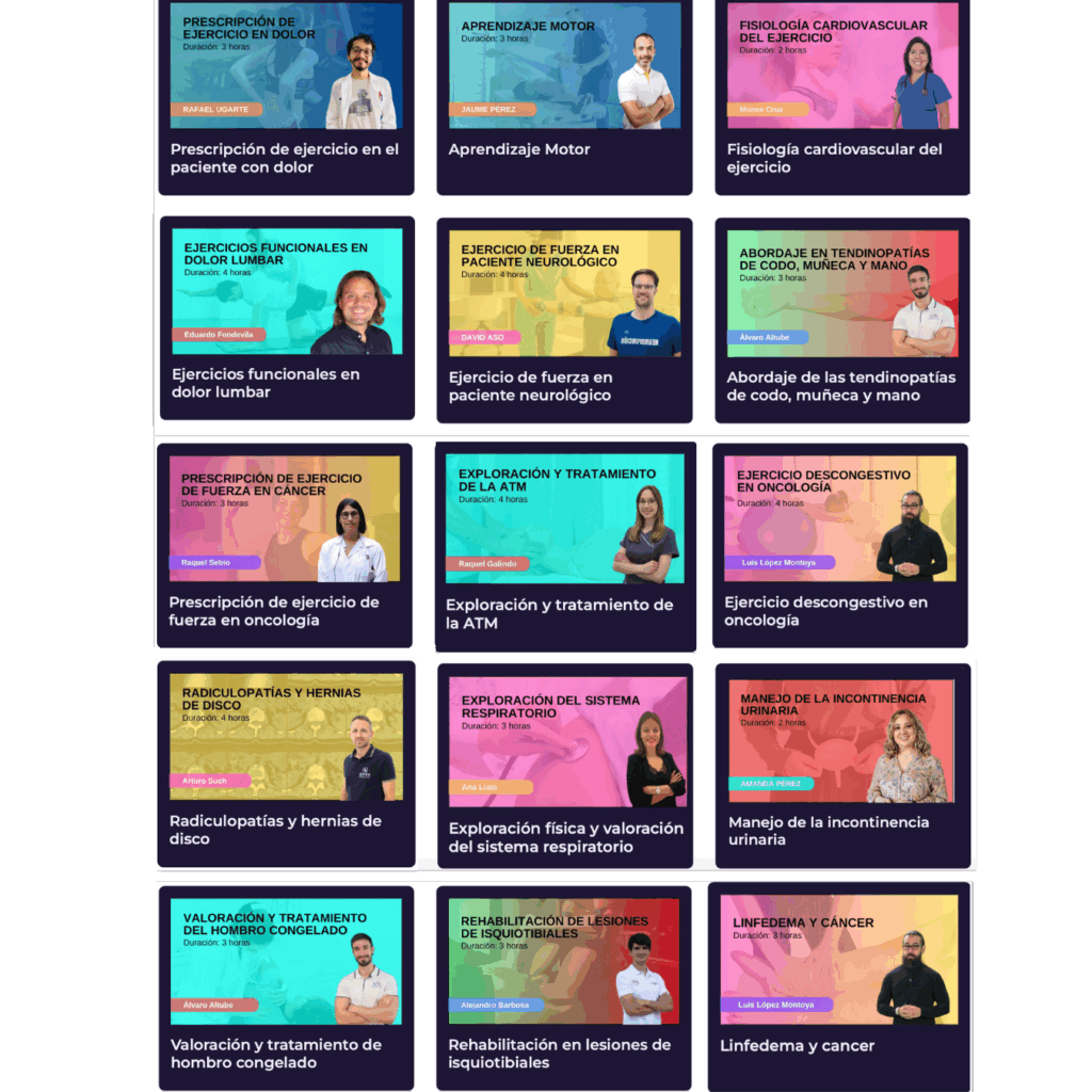 Formacion continua en fisioterapia - Más de 100 cursos nuevos 6 Formacion continua en fisioterapia